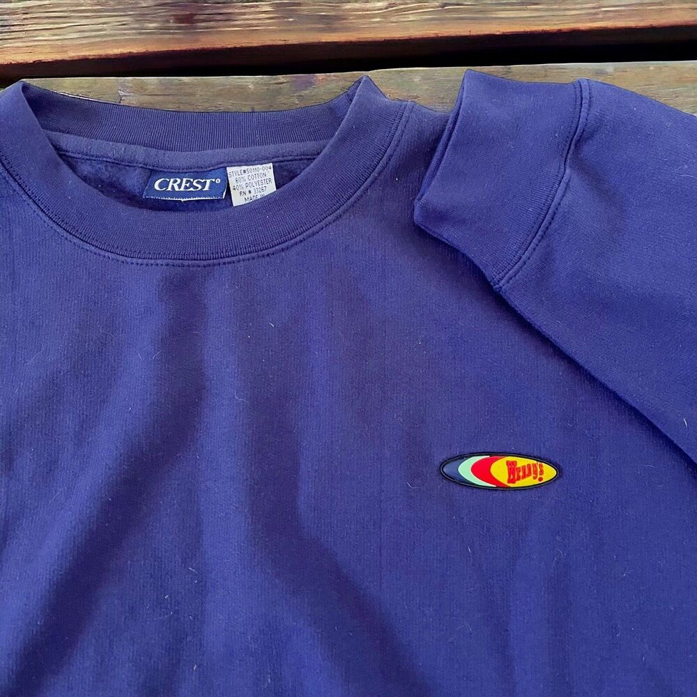 Vintage 90s/Y2K Wendy's Restaurant Hamburger Promo Popover Pullover Sweatshirt